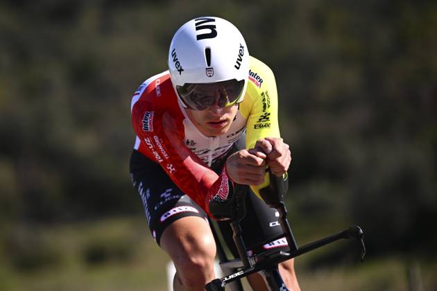 2025 Volta Algarve cycling race - Stage 5 MALHAO, PORTUGAL - FEBRUARY 23 : Kamp Alexander (GER) of Intermarche - Wanty during stage 5, an individual time trial, of the 51th edition of the Volta Algarve cycling race, with start in Salir and finish in Malhao on February 23, 2025 in Malhao, Portugal, 23 02 2025 ( Motordriver Kenny Verfaillie - Malhao Portugal  Copyright: xTomasxSiskx