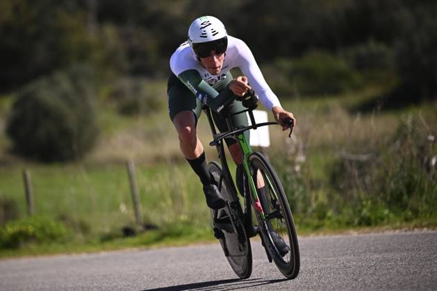 2025 Volta Algarve cycling race - Stage 5 MALHAO, PORTUGAL - FEBRUARY 23 : Beltran Javier (ESP) of Caja Rural-Seguros RGA during stage 5, an individual time trial, of the 51th edition of the Volta Algarve cycling race, with start in Salir and finish in Malhao on February 23, 2025 in Malhao, Portugal, 23 02 2025 ( Motordriver Kenny Verfaillie - Malhao Portugal  Copyright: xTomasxSiskx
