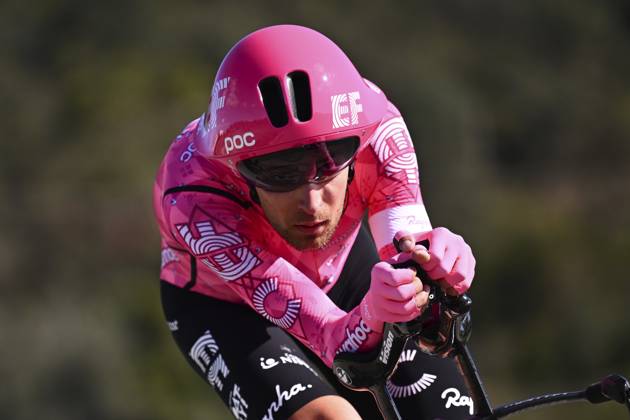 2025 Volta Algarve cycling race - Stage 5 MALHAO, PORTUGAL - FEBRUARY 23 : Shaw James (GBR) of EF Education - Easypost during stage 5, an individual time trial, of the 51th edition of the Volta Algarve cycling race, with start in Salir and finish in Malhao on February 23, 2025 in Malhao, Portugal, 23 02 2025 ( Motordriver Kenny Verfaillie - Malhao Portugal Copyright: xTomasxSiskx