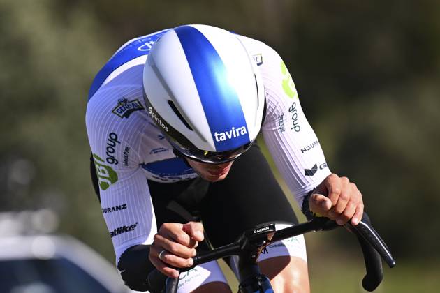 2025 Volta Algarve cycling race - Stage 5 MALHAO, PORTUGAL - FEBRUARY 23 : Silva Afonso (POR) of AP Hotels & Resorts Tavira SC Farense during stage 5, an individual time trial, of the 51th edition of the Volta Algarve cycling race, with start in Salir and finish in Malhao on February 23, 2025 in Malhao, Portugal, 23 02 2025 ( Motordriver Kenny Verfaillie - Malhao Portugal  Copyright: xTomasxSiskx