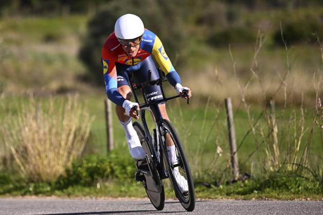 2025 Volta Algarve cycling race - Stage 5 MALHAO, PORTUGAL - FEBRUARY 23 : Verona Carlos (ESP) of Lidl-Trek during stage 5, an individual time trial, of the 51th edition of the Volta Algarve cycling race, with start in Salir and finish in Malhao on February 23, 2025 in Malhao, Portugal, 23 02 2025 ( Motordriver Kenny Verfaillie - Malhao Portugal  Copyright: xTomasxSiskx