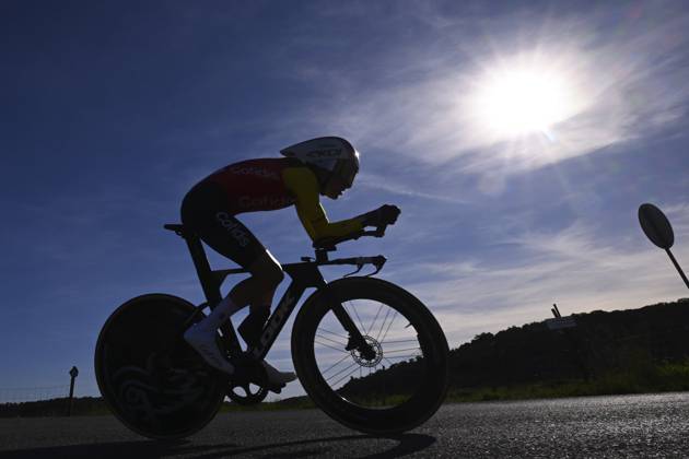 2025 Volta Algarve cycling race - Stage 5 MALHAO, PORTUGAL - FEBRUARY 23 : Buchmann Emanuel (GER) of Cofidis during stage 5, an individual time trial, of the 51th edition of the Volta Algarve cycling race, with start in Salir and finish in Malhao on February 23, 2025 in Malhao, Portugal, 23 02 2025 ( Motordriver Kenny Verfaillie - Malhao Portugal  Copyright: xTomasxSiskx