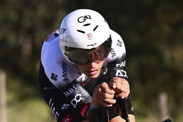 2025 Volta Algarve cycling race - Stage 5 MALHAO, PORTUGAL - FEBRUARY 23 : Almeida Joao (POR) of UAE Team Emirates during stage 5, an individual time trial, of the 51th edition of the Volta Algarve cycling race, with start in Salir and finish in Malhao on February 23, 2025 in Malhao, Portugal, 23 02 2025 ( Motordriver Kenny Verfaillie - Malhao Portugal  Copyright: xTomasxSiskx