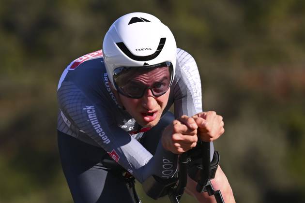 2025 Volta Algarve cycling race - Stage 5 MALHAO, PORTUGAL - FEBRUARY 23 : Vergallito Luca (ITA) of Alpecin-Deceuninck during stage 5, an individual time trial, of the 51th edition of the Volta Algarve cycling race, with start in Salir and finish in Malhao on February 23, 2025 in Malhao, Portugal, 23 02 2025 ( Motordriver Kenny Verfaillie - Malhao Portugal  Copyright: xTomasxSiskx