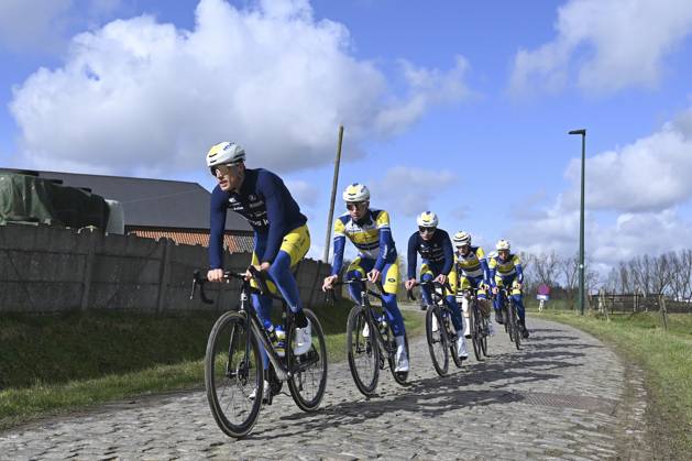 Flanders Classics opening weekend 2025 - training session 26 02 2025 GENT, BELGIUM - FEBRUARY 26 : riders of Team Flanders - Baloise 2025 at the Haaghoek pictured during a during a training session ahead of the Flanders Classics opening weekend with Omloop Het Nieuwsblad and Kuurne Brussel Kuurne on February 26, 2025 in Gent, Belgium, 26 02 2025 Gent Belgium  Copyright: xJanxDexMeuleneirx