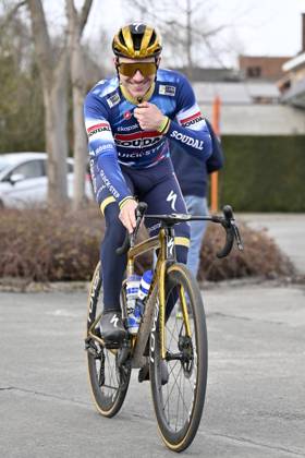 Flanders Classics opening weekend 2025 - training session 26 02 2025 GENT, BELGIUM - FEBRUARY 26 : Evenepoel Remco (BEL) of Soudal - Quick Step pictured during a during a training session ahead of the Flanders Classics opening weekend with Omloop Het Nieuwsblad and Kuurne Brussel Kuurne on February 26, 2025 in Gent, Belgium, 26 02 2025 Gent Belgium Copyright: xJanxDexMeuleneirx