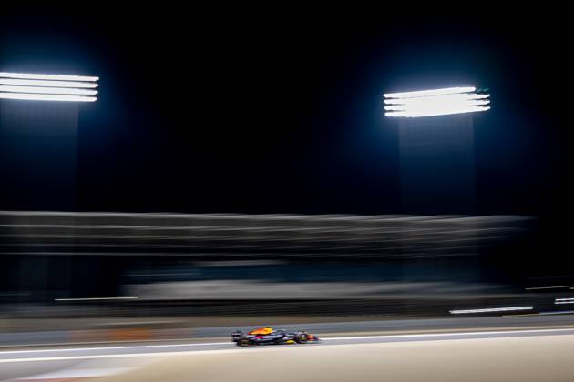 SAKHIR, BAHRAIN: Max Verstappen, racing for the Red Bull Racing team during the 2025 Formula 1 Bahrain Testing at the Bahrain International Circuit in Sakhir, Bahrain