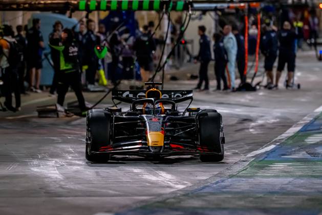 SAKHIR, BAHRAIN: Max Verstappen, racing for the Red Bull Racing team during the 2025 Formula 1 Bahrain Testing at the Bahrain International Circuit in Sakhir, Bahrain