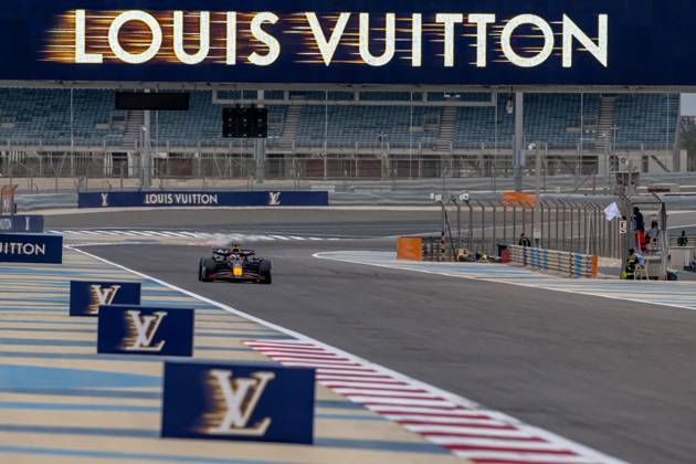 SAKHIR, BAHRAIN: Max Verstappen, racing for the Red Bull Racing team during the 2025 Formula 1 Bahrain Testing at the Bahrain International Circuit in Sakhir, Bahrain