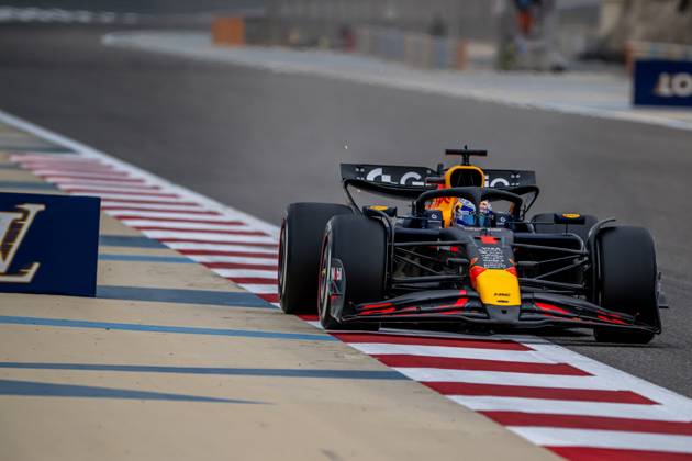SAKHIR, BAHRAIN: Max Verstappen, racing for the Red Bull Racing team during the 2025 Formula 1 Bahrain Testing at the Bahrain International Circuit in Sakhir, Bahrain