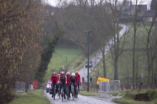 Flanders Classics opening weekend 2025 - training session 27 02 2025 GENT, BELGIUM - FEBRUARY 27 : riders of Lotto pictured during a training session ahead of the Flanders Classics opening weekend with Omloop Het Nieuwsblad and Kuurne Brussel Kuurne on February 27, 2025 in Gent, Belgium, 27 02 2025 Gent Belgium  Copyright: xJanxDexMeuleneirx