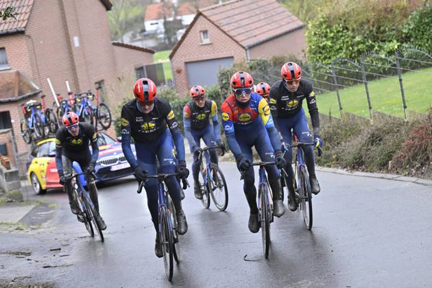 Flanders Classics opening weekend 2025 - training session 27 02 2025 GENT, BELGIUM - FEBRUARY 27 : riders of Lidl - Trek pictured during a training session ahead of the Flanders Classics opening weekend with Omloop Het Nieuwsblad and Kuurne Brussel Kuurne on February 27, 2025 in Gent, Belgium, 27 02 2025 Gent Belgium  Copyright: xJanxDexMeuleneirx