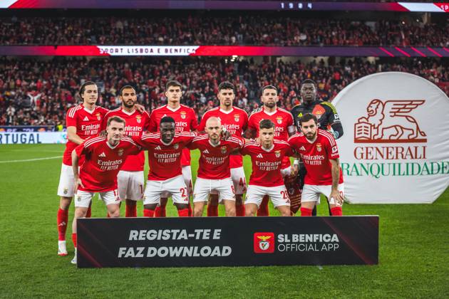 SL Benfica Vs SC Braga in Lisbon, Portugal - 26 Feb 2025 SL Benfica s starting team poses for a photo before the start of the Portuguese Cup match between SL Benfica and SC Braga at Estadio da Luz. (Final score: SL Benfica 1 - 0 SC Braga) Lisbon Portugal Copyright: xHenriquexCasinhasx xSOPAxImagesx HCASINHAS_26022025_SLBENFICA_VS_SCBRAGA-001