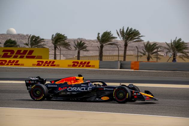 SAKHIR, BAHRAIN: Max Verstappen, racing for the Red Bull Racing team during the 2025 Formula 1 Bahrain Testing at the Bahrain International Circuit in Sakhir, Bahrain