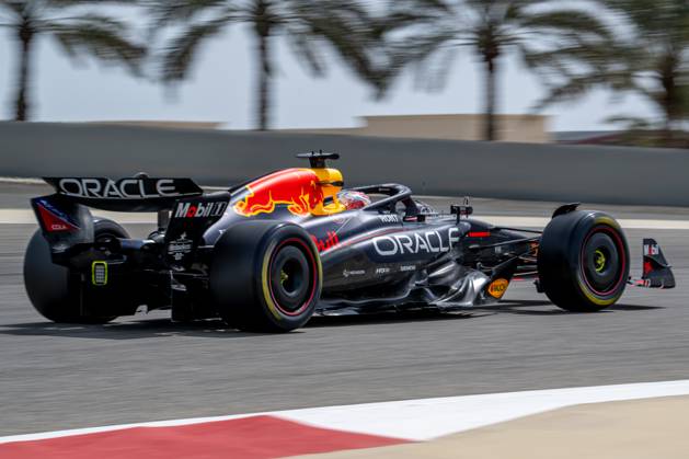 SAKHIR, BAHRAIN: Max Verstappen, racing for the Red Bull Racing team during the 2025 Formula 1 Bahrain Testing at the Bahrain International Circuit in Sakhir, Bahrain