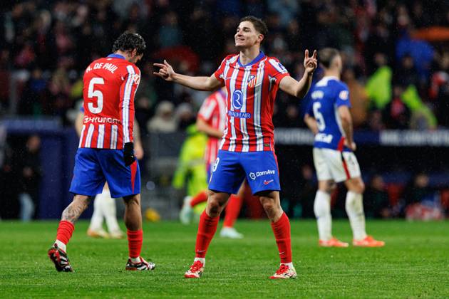 Julian Alvarez seen celebrating after scoring goal during LaLiga EA SPORTS game between teams of Atletico de Madrid and Athletic Club at Estadio Civitas Metropolitano (Maciej Rogowski) Madrid Estadio Civitas Metropolitano Spain Copyright: xMaciejxRogowskix atleticoathletic2425-245