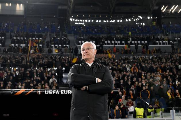 Claudio Ranieri, head coach of AS Roma, looks on during the Europa League round of 16 football match between AS Roma and Athletic Club Bilbao at Olimpico stadium in Rome (Italy), March 6, 2025. AndreaxStaccioli