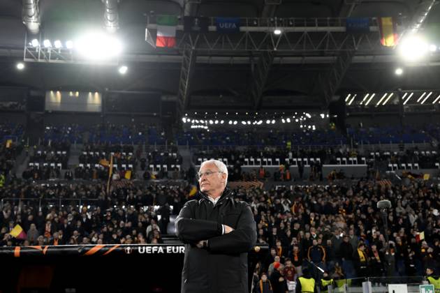 Claudio Ranieri, head coach of AS Roma, looks on during the Europa League round of 16 football match between AS Roma and Athletic Club Bilbao at Olimpico stadium in Rome (Italy), March 6, 2025. AndreaxStaccioli