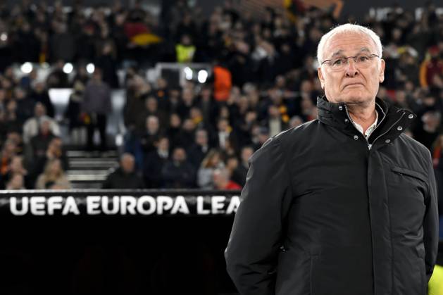 Claudio Ranieri, head coach of AS Roma, looks on during the Europa League round of 16 football match between AS Roma and Athletic Club Bilbao at Olimpico stadium in Rome (Italy), March 6, 2025. AndreaxStaccioli