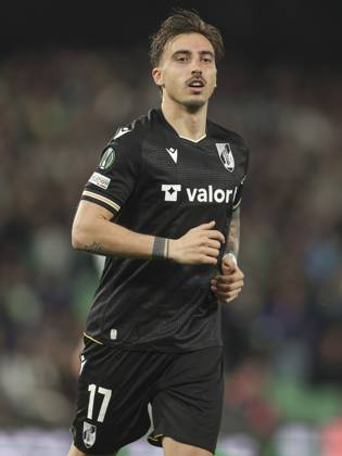ESP: Real Betis-Vitoria Guimaraes. UEFA Conference League Joao Mendes of Vitoria Guimaraes SC during the UEFA Conference League, round of 16 match, between Real Betis and Vitoria Guimaraes played at Benito Villamarin Stadium on March 06, 2025 in Sevilla, Spain. kpng Copyright: xAntonioxPozox xPRESSINPHOTOx AP_250306_BET_VIT_154