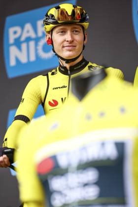 American Matteo Jorgenson of Team Visma-Lease a Bike pictured before the first stage of 83th edition of the Paris-Nice cycling race, from and to Le Perray-en-Yvelines (156,5km), Sunday 09 March 2025. DAVIDxPINTENS x114552927x