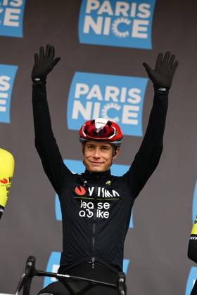 Danish Jonas Vingegaard Hansen of Team Visma-Lease a Bike pictured at the start of stage two of the 83th edition of the Paris-Nice cycling race, from Montesson to Bellegarde (183,9 km) in France, Monday 10 March 2025. DAVIDxPINTENS x114603462x