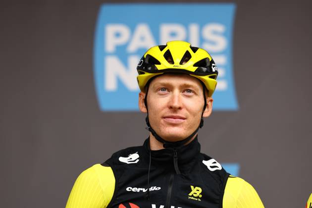 American Matteo Jorgenson of Team Visma-Lease a Bike pictured at the start of stage two of the 83th edition of the Paris-Nice cycling race, from Montesson to Bellegarde (183,9 km) in France, Monday 10 March 2025. DAVIDxPINTENS x114603558x
