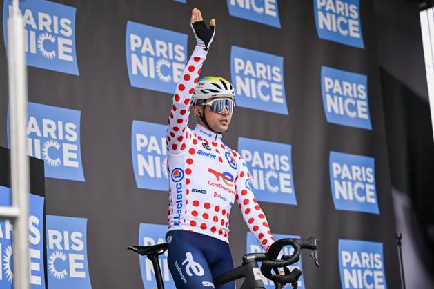 Paris - Nice 2025 - stage 2 BELLEGARDE, FRANCE - MARCH 10 : Delettre Alexandre (FRA) of Team Totalenergies on stage before the start of the race during stage 2 of the 83th edition of the Paris - Nice cycling race, a stage of 183,9km with start in Montesson and finish in Bellegarde on March 10, 2025 in Bellegarde, France, 10 03 2025 ( Motordriver Kenny Verfaillie - Bellegarde France  Copyright: xNicoxVereeckenx