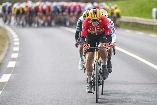 Paris - Nice 2025 - stage 2 BELLEGARDE, FRANCE - MARCH 10 : Abrahamsen Jonas (NOR) of Uno-X Mobility leading the escape pack during stage 2 of the 83th edition of the Paris - Nice cycling race, a stage of 183,9km with start in Montesson and finish in Bellegarde on March 10, 2025 in Bellegarde, France, 10 03 2025 ( Motordriver Kenny Verfaillie - Bellegarde France  Copyright: xNicoxVereeckenx