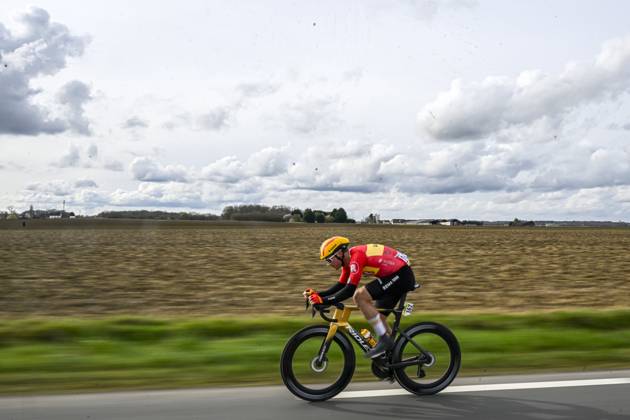 Paris - Nice 2025 - stage 2 BELLEGARDE, FRANCE - MARCH 10 : Abrahamsen Jonas (NOR) of Uno-X Mobility alone upfront during stage 2 of the 83th edition of the Paris - Nice cycling race, a stage of 183,9km with start in Montesson and finish in Bellegarde on March 10, 2025 in Bellegarde, France, 10 03 2025 ( Motordriver Kenny Verfaillie - Bellegarde France  Copyright: xNicoxVereeckenx