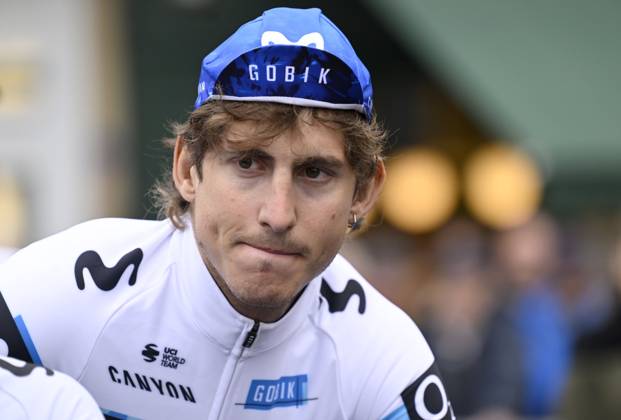 Paris - Nice 2025 - stage 4 LA LOGE DES GARDES, FRANCE - MARCH 12 : Garcia Cortina Ivan (ESP) of Movistar Team during stage 4 of the 83th edition of the Paris - Nice cycling race, a stage of 163,4km with start in Vichy and finish in La Loge Des Gardes on March 12, 2025 in La Loge Des Gardes, France, 12 03 2025 ( Motordriver Kenny Verfaillie - La Loge Des Gardes France Copyright: xNicoxVereeckenx