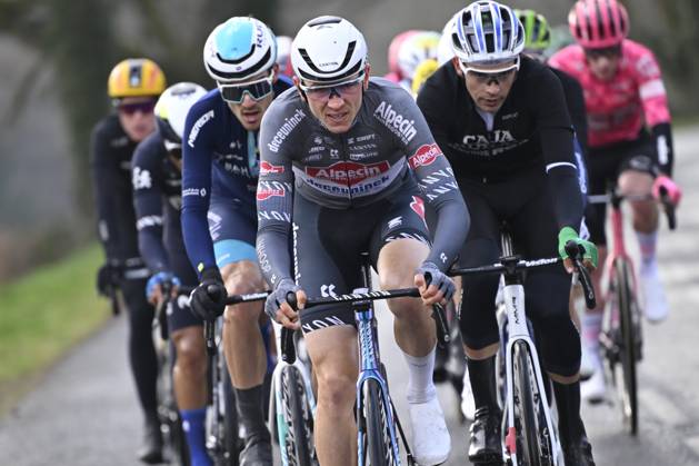 Paris - Nice 2025 - stage 4 LA LOGE DES GARDES, FRANCE - MARCH 12 : Vergallito Luca (ITA) of Alpecin - Deceuninck during stage 4 of the 83th edition of the Paris - Nice cycling race, a stage of 163,4km with start in Vichy and finish in La Loge Des Gardes on March 12, 2025 in La Loge Des Gardes, France, 12 03 2025 ( Motordriver Kenny Verfaillie - La Loge Des Gardes France Copyright: xNicoxVereeckenx
