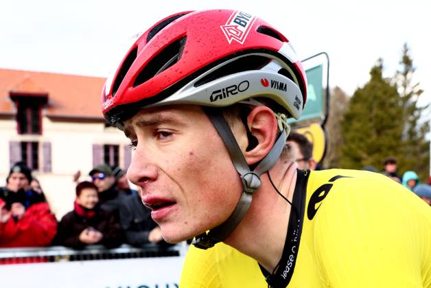 Danish Jonas Vingegaard Hansen of Team Visma-Lease a Bike reacts after stage four of the 83th edition of the Paris-Nice cycling race, 163,4km from Vichy to La Loge des Gardes, France, Wednesday 12 March 2025. DAVIDxPINTENS x114780431x