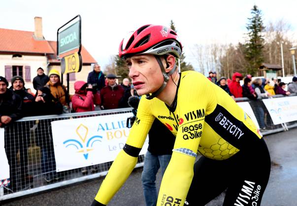 Danish Jonas Vingegaard Hansen of Team Visma-Lease a Bike reacts after stage four of the 83th edition of the Paris-Nice cycling race, 163,4km from Vichy to La Loge des Gardes, France, Wednesday 12 March 2025. DAVIDxPINTENS x114780440x