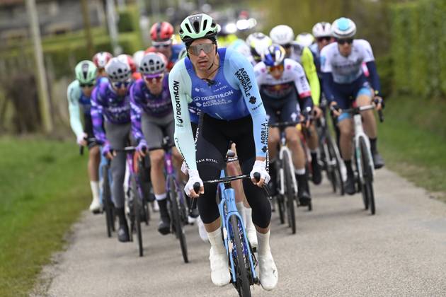 Paris - Nice 2025 - stage 5 LA COTE-SAINT-ANDRE, FRANCE - MARCH 13 : Bissegger Stefan (SUI) of Decathlon Ag2R La Mondiale Team during stage 5 of the 83th edition of the Paris - Nice cycling race, a stage of 196,5km with start in Saint-Just-en-Chevalet and finish in La Cote-Saint-Andre on March 13, 2025 in La Cote-Saint-Andre, France, 13 03 2025 ( Motordriver Kenny Verfaillie - La Cote-Saint-Andre France  Copyright: xNicoxVereeckenx