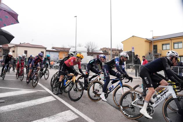 The pack rides during the 60th Tirreno - Adriatico 2025, Stage 4 from Norcia to Trasacco - on March 13, 2025 in Norcia, Umbria, Italy.  Copyright: xMassimoxPaolone LaPressex