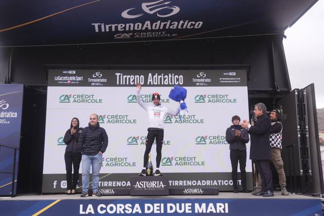 Ayuso Pesquera Juan of Uae Team Emirates during the 60th Tirreno - Adriatico 2025, Stage 4 from Norcia to Trasacco - on March 13, 2025 in Norcia, Umbria, Italy.  Copyright: xFabioxFerrari LaPressex