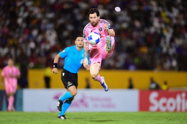 RECORD DATE NOT STATED Concacaf Champions Cup 2025 Cavalier vs Inter Miami Lionel Messi of Inter Miami during the round of 16 second leg match between Cavalier and Inter Miami as part of the CONCACAF Champions Cup 2025, at National Stadium on March 13, 2025 in Kingston, Jamaica. KINGSTON JAMAICA JAMAICA  Copyright: xAdrianxMaciasx 20250313205553_CCC_2025_R16_CAV_MIA_MESSI65