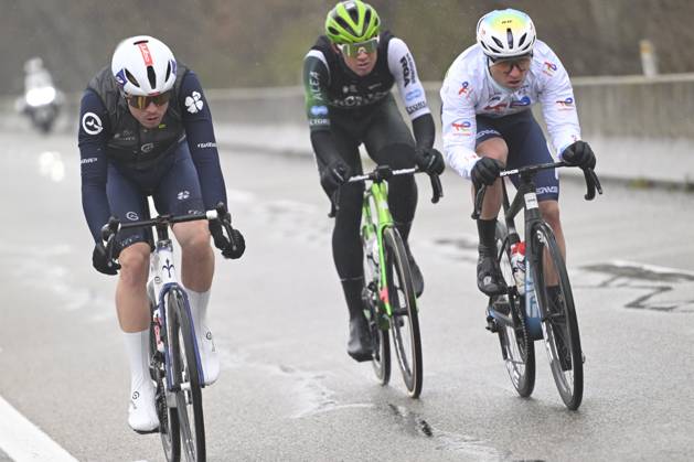 Paris - Nice 2025 - stage 6 BERRE L ETANG, FRANCE - MARCH 14 : Otruba Jakub (CZE) of Caja Rural - Seguros Rga, Cavagna Remi (FRA) of Groupama - Fdj, Gachignard Thomas (FRA) of Team Totalenergies during stage 6 of the 83th edition of the Paris - Nice cycling race, a stage of 209,8km with start in Saint-Julien-en-Saint-Alban and finish in Berre L Etang on March 14, 2025 in Berre L Etang, France, 14 03 2025 ( Motordriver Kenny Verfaillie - Berre L Etang France  Copyright: xNicoxVereeckenx