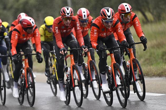 Paris - Nice 2025 - stage 6 BERRE L ETANG, FRANCE - MARCH 14 : riders of Ineos Grenadiers during stage 6 of the 83th edition of the Paris - Nice cycling race, a stage of 209,8km with start in Saint-Julien-en-Saint-Alban and finish in Berre L Etang on March 14, 2025 in Berre L Etang, France, 14 03 2025 ( Motordriver Kenny Verfaillie - Berre L Etang France  Copyright: xNicoxVereeckenx