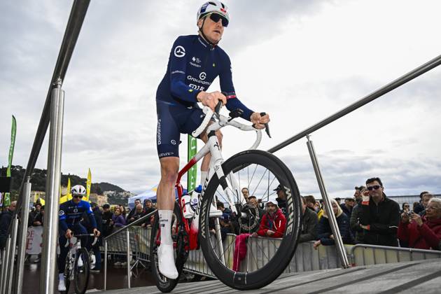 Paris - Nice 2025 - stage 7 AURON, FRANCE - MARCH 15 : Kung Stefan (SUI) of Groupama - Fdj before the start of the race during stage 7 of the 83th edition of the Paris - Nice cycling race, a stage of 109,3km with start in Nice and finish at Auron on March 15, 2025 in Auron, France, 15 03 2025 ( Motordriver Kenny Verfaillie - Auron France Copyright: xNicoxVereeckenx
