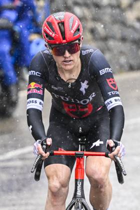 Paris - Nice 2025 - stage 7 AURON, FRANCE - MARCH 15 : Storer Michael (AUS) of Tudor Pro Cycling Team in action during stage 7 of the 83th edition of the Paris - Nice cycling race, a stage of 109,3km with start in Nice and finish at Auron on March 15, 2025 in Auron, France, 15 03 2025 ( Motordriver Kenny Verfaillie - Auron France  Copyright: xNicoxVereeckenx