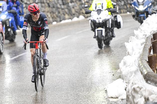 Paris - Nice 2025 - stage 7 AURON, FRANCE - MARCH 15 : Storer Michael (AUS) of Tudor Pro Cycling Team in action during stage 7 of the 83th edition of the Paris - Nice cycling race, a stage of 109,3km with start in Nice and finish at Auron on March 15, 2025 in Auron, France, 15 03 2025 ( Motordriver Kenny Verfaillie - Auron France  Copyright: xNicoxVereeckenx