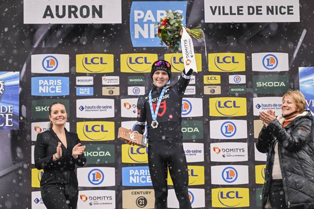 Paris - Nice 2025 - stage 7 AURON, FRANCE - MARCH 15 : Storer Michael (AUS) of Tudor Pro Cycling Team on the podium during stage 7 of the 83th edition of the Paris - Nice cycling race, a stage of 109,3km with start in Nice and finish at Auron on March 15, 2025 in Auron, France, 15 03 2025 ( Motordriver Kenny Verfaillie - Auron France  Copyright: xNicoxVereeckenx