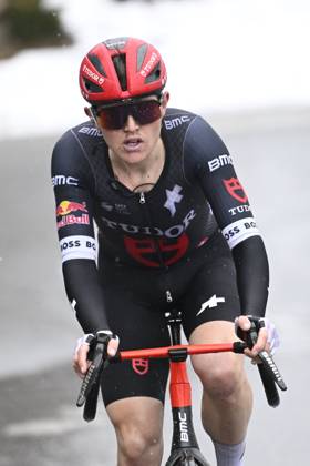 Paris - Nice 2025 - stage 7 AURON, FRANCE - MARCH 15 : Storer Michael (AUS) of Tudor Pro Cycling Team in action during stage 7 of the 83th edition of the Paris - Nice cycling race, a stage of 109,3km with start in Nice and finish at Auron on March 15, 2025 in Auron, France, 15 03 2025 ( Motordriver Kenny Verfaillie - Auron France  Copyright: xNicoxVereeckenx