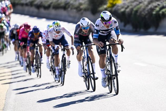 Paris - Nice 2025 - stage 8 NICE, FRANCE - MARCH 16 : Garcia Cortina Ivan (ESP) of Movistar Team in action during stage 8 and final stage of the 83th edition of the Paris - Nice cycling race, a stage of 119,9km with start and finish in Nice on March 16, 2025 in Nice, France, 16 03 2025 ( Motordriver Kenny Verfaillie - Nice France  Copyright: xNicoxVereeckenx