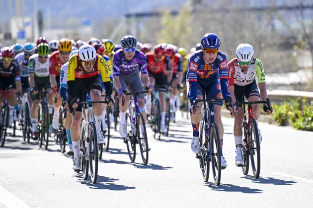 Paris - Nice 2025 - stage 8 NICE, FRANCE - MARCH 16 : Van Den Berg Julius (NED) of Team Picnic Postnl leading the peloton during stage 8 and final stage of the 83th edition of the Paris - Nice cycling race, a stage of 119,9km with start and finish in Nice on March 16, 2025 in Nice, France, 16 03 2025 ( Motordriver Kenny Verfaillie - Nice France  Copyright: xNicoxVereeckenx
