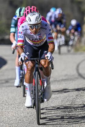 Paris - Nice 2025 - stage 8 NICE, FRANCE - MARCH 16 : Narvaez Jhonatan (ECU) of Uae Team Emirates - Xrg in action during stage 8 and final stage of the 83th edition of the Paris - Nice cycling race, a stage of 119,9km with start and finish in Nice on March 16, 2025 in Nice, France, 16 03 2025 ( Motordriver Kenny Verfaillie - Nice France Copyright: xNicoxVereeckenx