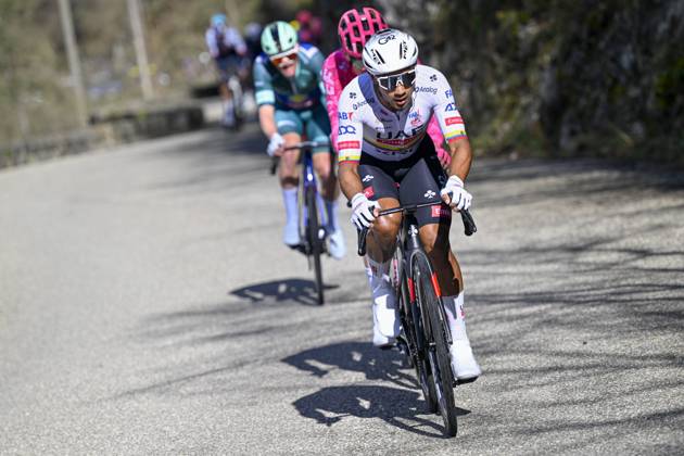 Paris - Nice 2025 - stage 8 NICE, FRANCE - MARCH 16 : Narvaez Jhonatan (ECU) of Uae Team Emirates - Xrg in action during stage 8 and final stage of the 83th edition of the Paris - Nice cycling race, a stage of 119,9km with start and finish in Nice on March 16, 2025 in Nice, France, 16 03 2025 ( Motordriver Kenny Verfaillie - Nice France Copyright: xNicoxVereeckenx