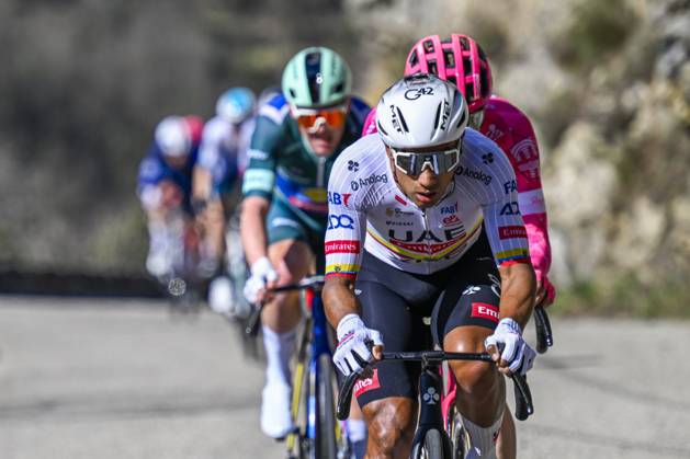 Paris - Nice 2025 - stage 8 NICE, FRANCE - MARCH 16 : Narvaez Jhonatan (ECU) of Uae Team Emirates - Xrg in action during stage 8 and final stage of the 83th edition of the Paris - Nice cycling race, a stage of 119,9km with start and finish in Nice on March 16, 2025 in Nice, France, 16 03 2025 ( Motordriver Kenny Verfaillie - Nice France Copyright: xNicoxVereeckenx